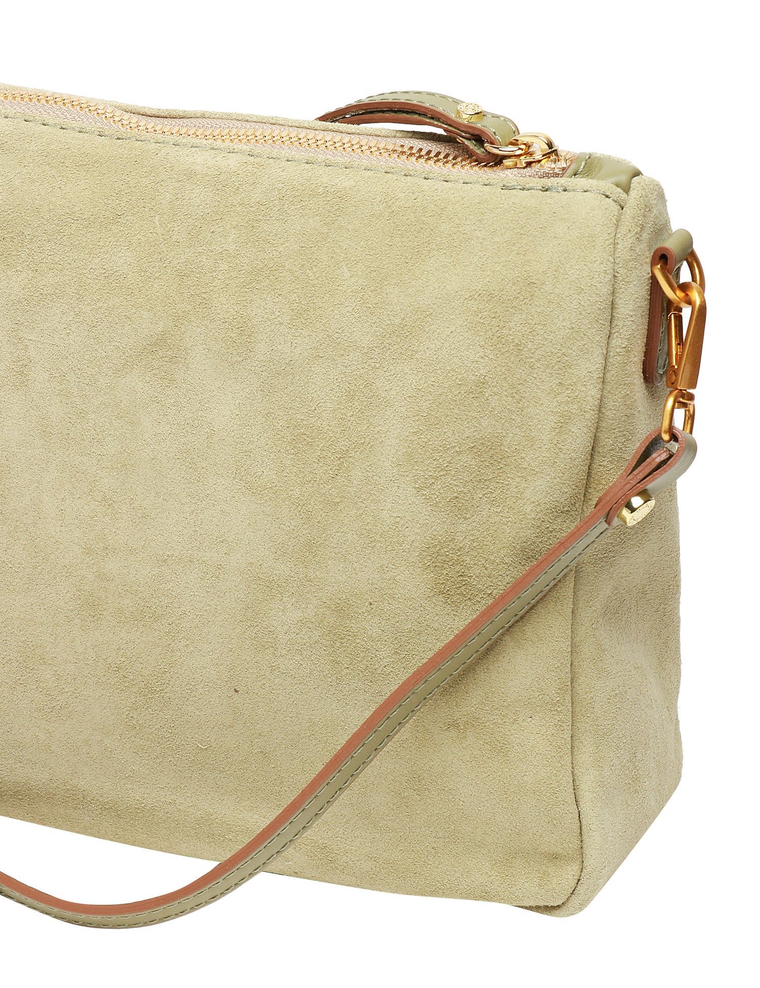 BORSA GIANNI CHIARINI NORA POUCH WILLOW IN PELLE SCAMOSCIATA CON CINTURINO IN PELLE E TRACOLLA REMOVIBILI