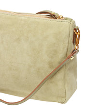 BORSA GIANNI CHIARINI NORA POUCH WILLOW IN PELLE SCAMOSCIATA CON CINTURINO IN PELLE E TRACOLLA REMOVIBILI