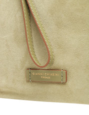 BORSA GIANNI CHIARINI NORA POUCH WILLOW IN PELLE SCAMOSCIATA CON CINTURINO IN PELLE E TRACOLLA REMOVIBILI