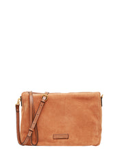 BORSA GIANNI CHIARINI NORA POUCH CARAMEL IN PELLE SCAMOSCIATA CON CINTURINO E TRACOLLA REMOVIBILI