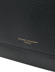 BORSA GIANNI CHIARINI CECILE NERA IN PELLE GRANA MAXI CON MANICO E CHIUSURA MAGNETICA