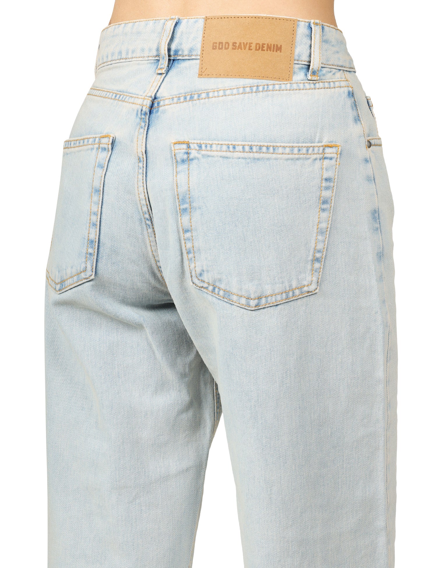 JEANS DONNA GOD SAVE DENIM DIANA LAVAGGIO CHIARO SLAVATO CINQUE TASCHE BOY FIT