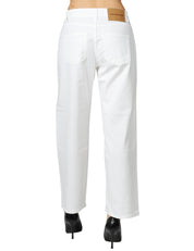 JEANS DONNA GOD SAVE DENIM DIANA BIANCO IN BULL DI COTONE BOY FIT