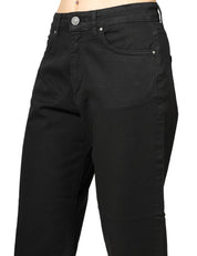 JEANS DONNA GOD SAVE DENIM DIANA NERO IN BULL DI COTONE BOY FIT