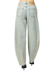 JEANS DONNA GOD SAVE DENIM NEMESI LAVAGGIO CHIARO ECRù BALLON FIT CON SPICCHI LATERALI
