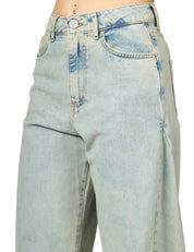 JEANS DONNA GOD SAVE DENIM NEMESI LAVAGGIO CHIARO ECRù BALLON FIT CON SPICCHI LATERALI