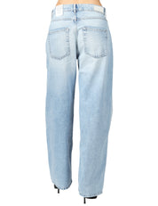 JEANS DONNA ICON DENIM BEA DENIM CHIARO A GAMBA LARGA CON ROTTURA SUL GINOCCHIO SINISTRO