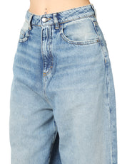 JEANS DONNA ICON DENIM COCO SMOKE BLU A VITA ALTA WIDE LEG