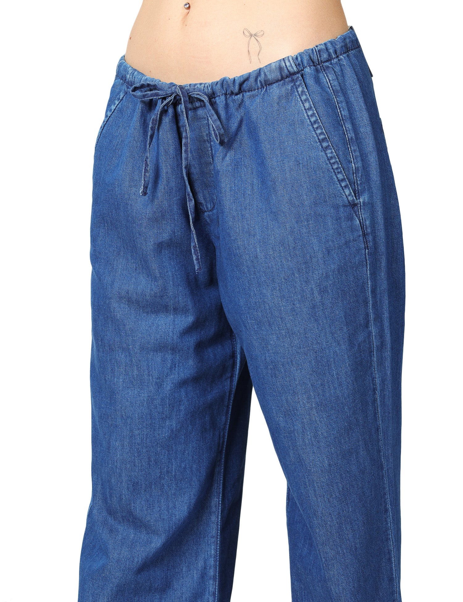 JEANS DONNA ICON DENIM COSY DENIM MEDIO CON COULISSE IN COTONE ULTRALIGHT