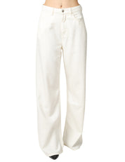 JEANS DONNA ICON DENIM DEBBY WHITE 5 TASCHE WIDE LEG