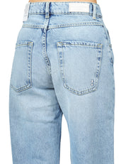 JEANS DONNA ICON DENIM POPPY LAVAGGIO CHIARO WIDE LEG A VITA ALTA