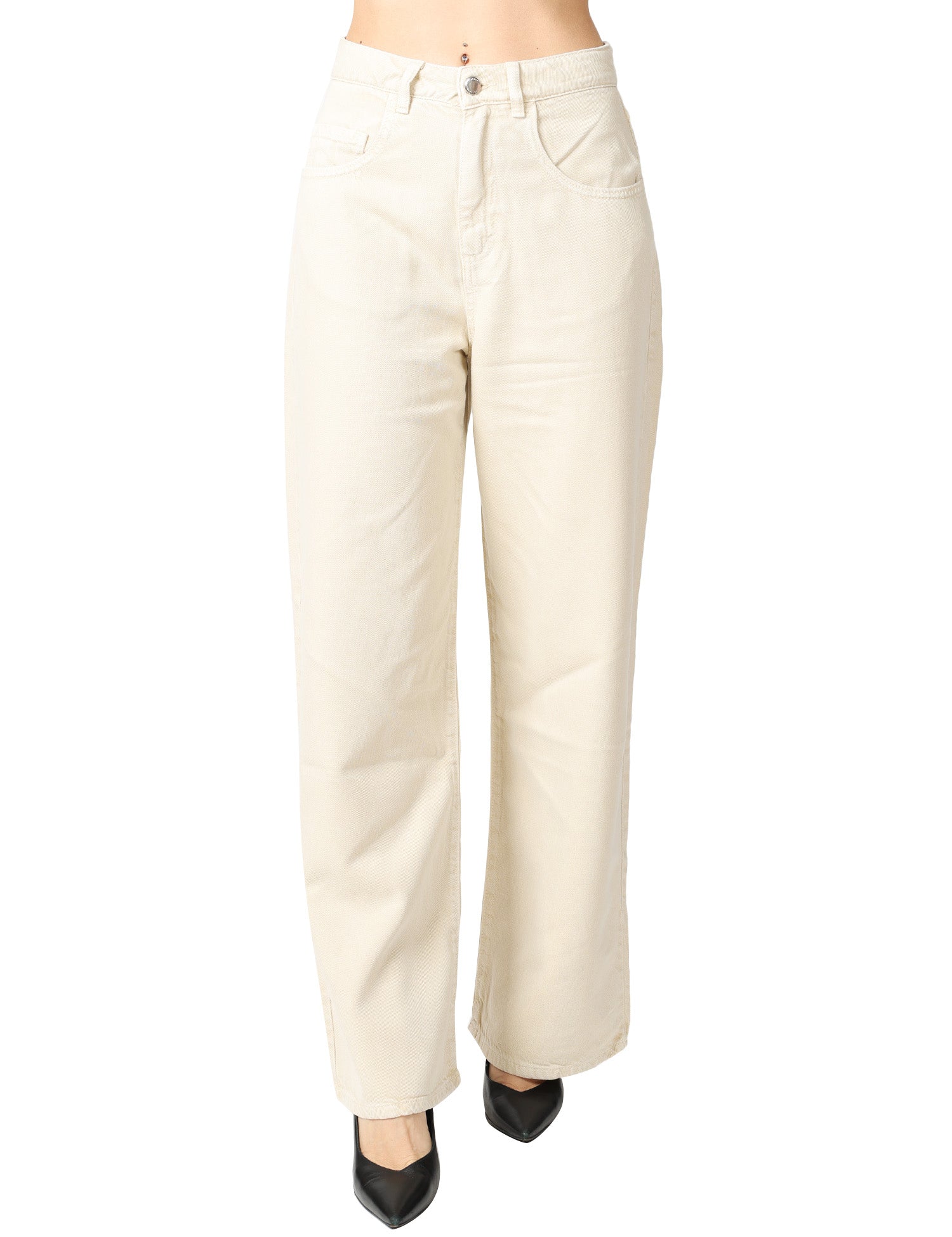 JEANS DONNA ICON DENIM POPPY DESERTO A VITA ALTA CON GAMBA DRITTA