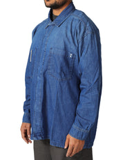 CAMICIA UOMO ICON DENIM SETH BLU DENIM CON TASCHE APPLICATE SUL PETTO