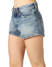 SHORTS DONNA ICON DENIM UMI SMOKE BLU CINQUE TASCHE