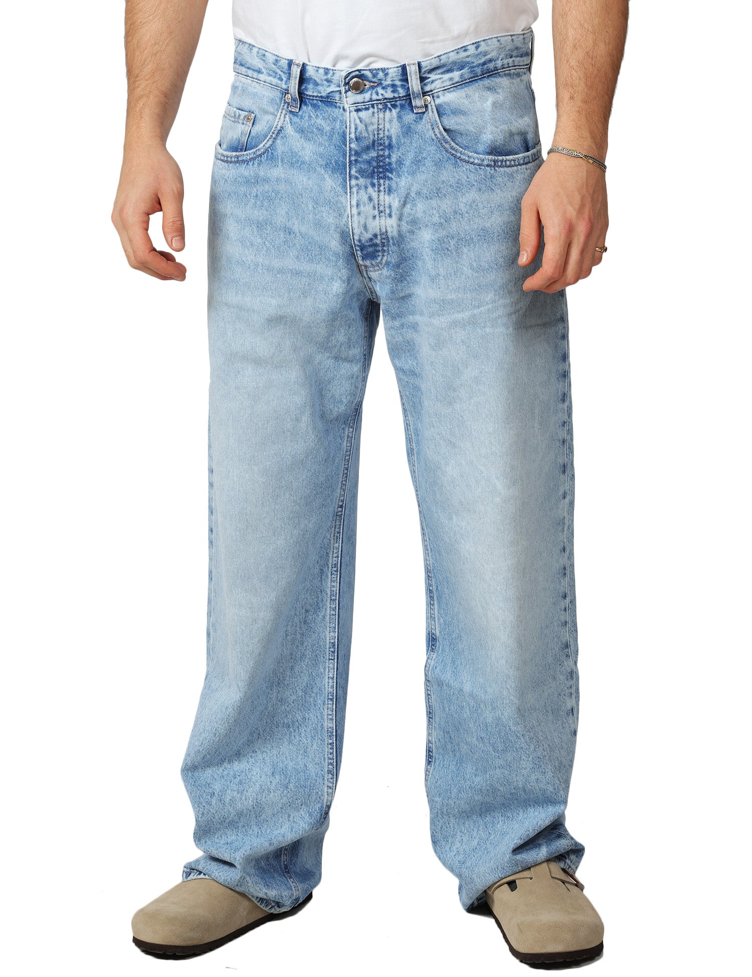 JEANS UOMO ICON DENIM WILL ECO LAVAGGIO CHIARO A GAMBA LARGA 100% ORGANIC COTTON