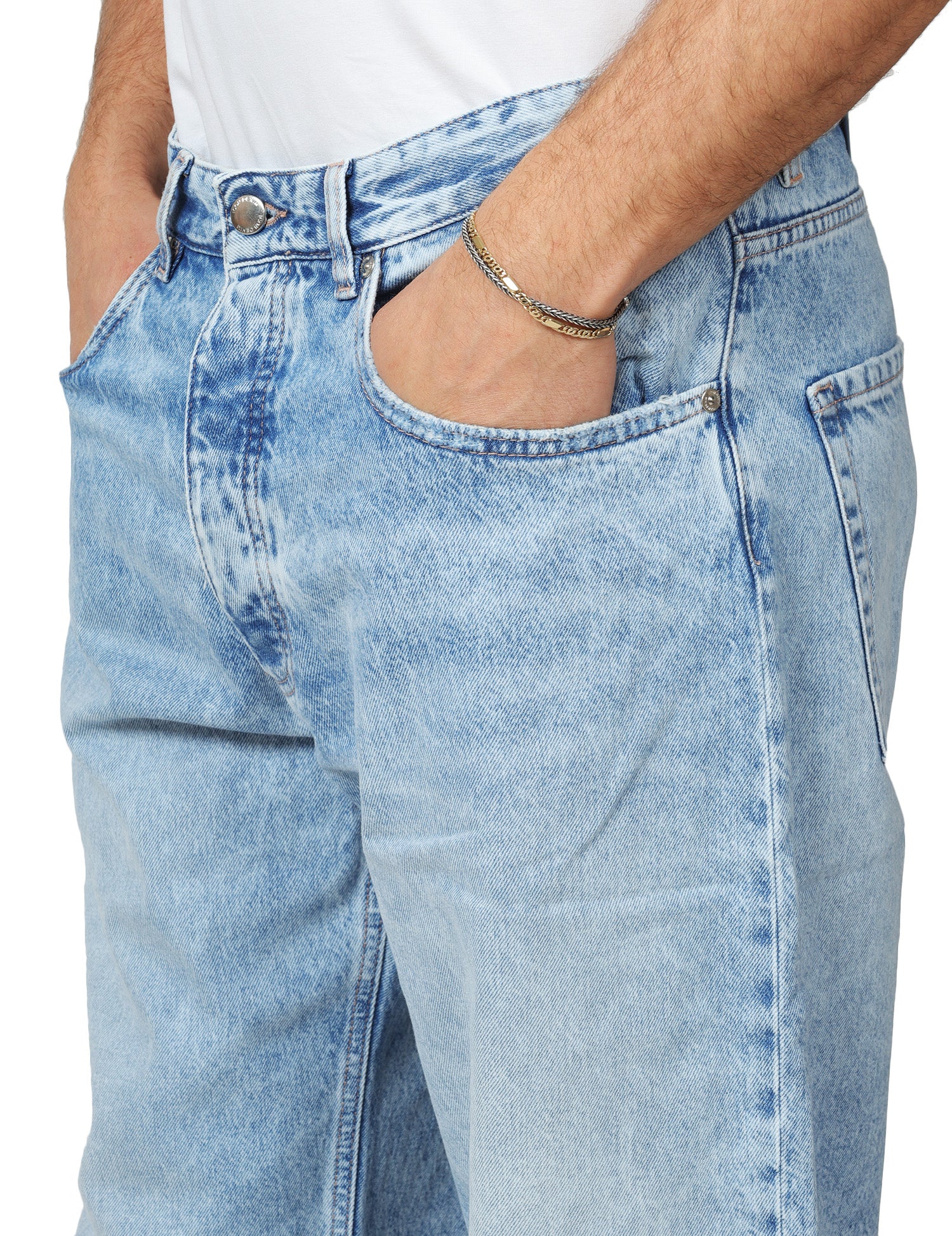JEANS UOMO ICON DENIM WILL ECO LAVAGGIO CHIARO A GAMBA LARGA 100% ORGANIC COTTON