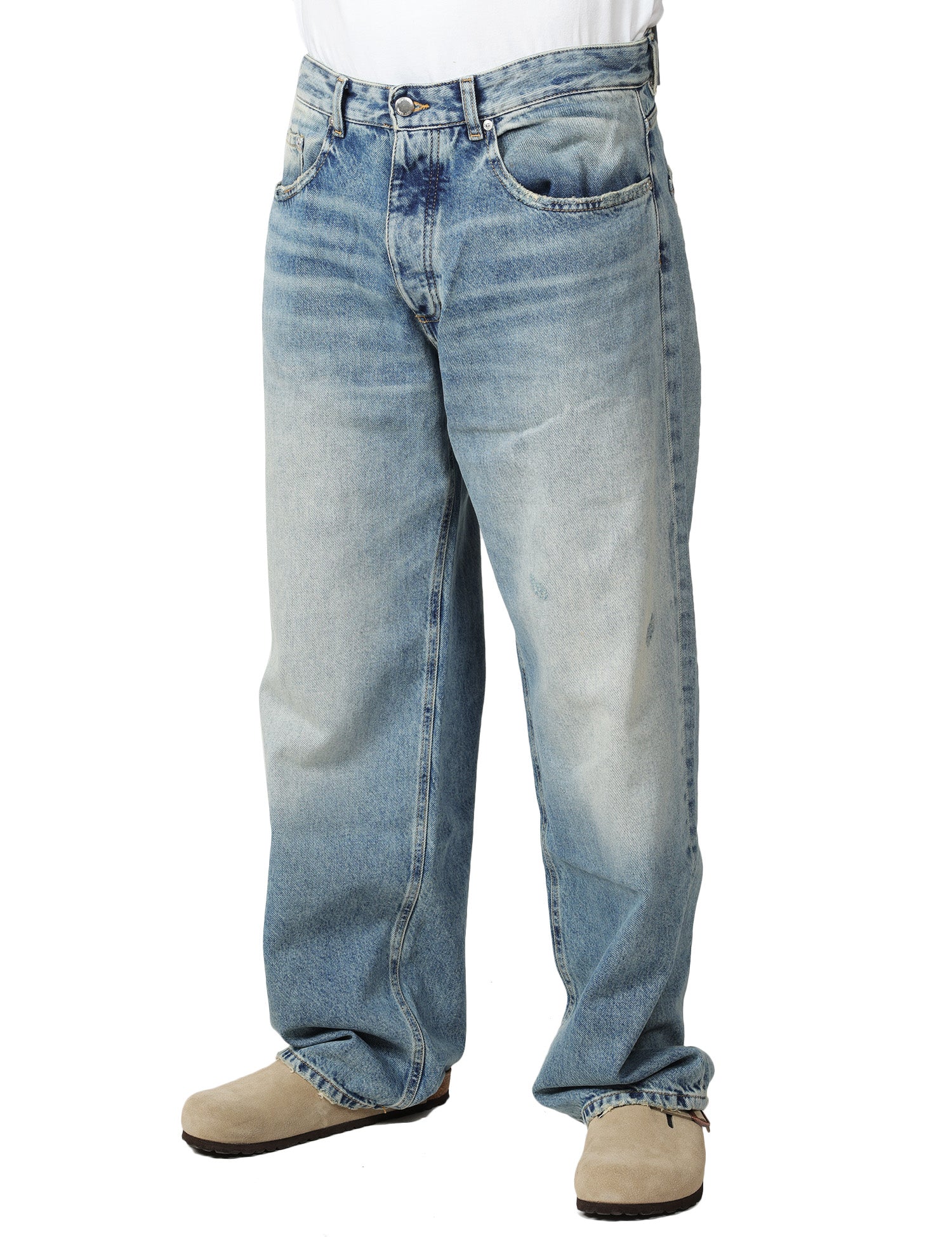 JEANS UOMO ICON DENIM WILL SMOKE BLU A GAMBA LARGA 100% COTONE