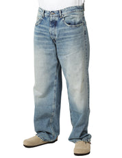JEANS UOMO ICON DENIM WILL SMOKE BLU A GAMBA LARGA 100% COTONE