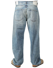 JEANS UOMO ICON DENIM WILL SMOKE BLU A GAMBA LARGA 100% COTONE