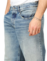 JEANS UOMO ICON DENIM WILL SMOKE BLU A GAMBA LARGA 100% COTONE