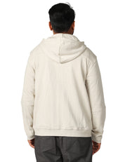 FELPA UOMO K-WAY PROSPER BEIGE IN FELPA LEGGERA CON ZIP E CAPPUCCIO