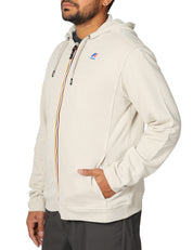 FELPA UOMO K-WAY PROSPER BEIGE IN FELPA LEGGERA CON ZIP E CAPPUCCIO