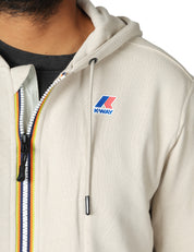 FELPA UOMO K-WAY PROSPER BEIGE IN FELPA LEGGERA CON ZIP E CAPPUCCIO