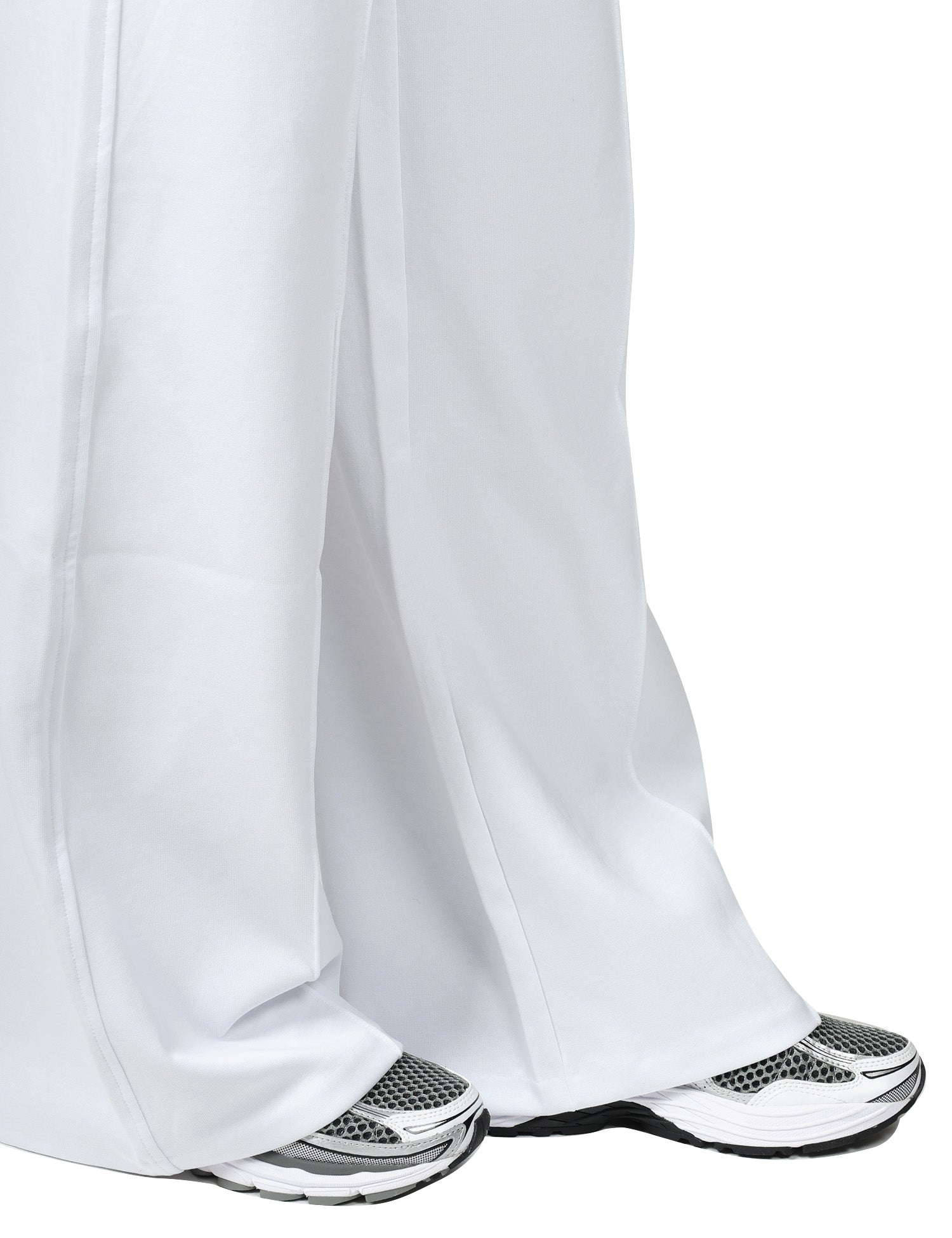 PANTALONE DONNA K-WAY LOYRE BIANCO WIDE LEG IN TESSUTO INTERLOCK CON COULISSE