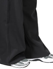 PANTALONE DONNA K-WAY LOYRE NERO WIDE LEG IN TESSUTO INTERLOCK CON COULISSE