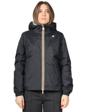GIUBBINO DONNA K-WAY LIL 2.0 PLUS BLACK/BEIGE DOUBLE FACE CON CAPPUCCIO