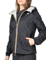 GIUBBINO DONNA K-WAY LIL 2.0 PLUS BLACK/BEIGE DOUBLE FACE CON CAPPUCCIO