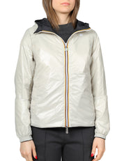 GIUBBINO DONNA K-WAY LIL 2.0 PLUS BLACK/BEIGE DOUBLE FACE CON CAPPUCCIO