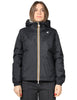 Giubbino donna k-way lil 2.0 plus black/beige double face con cappuccio
