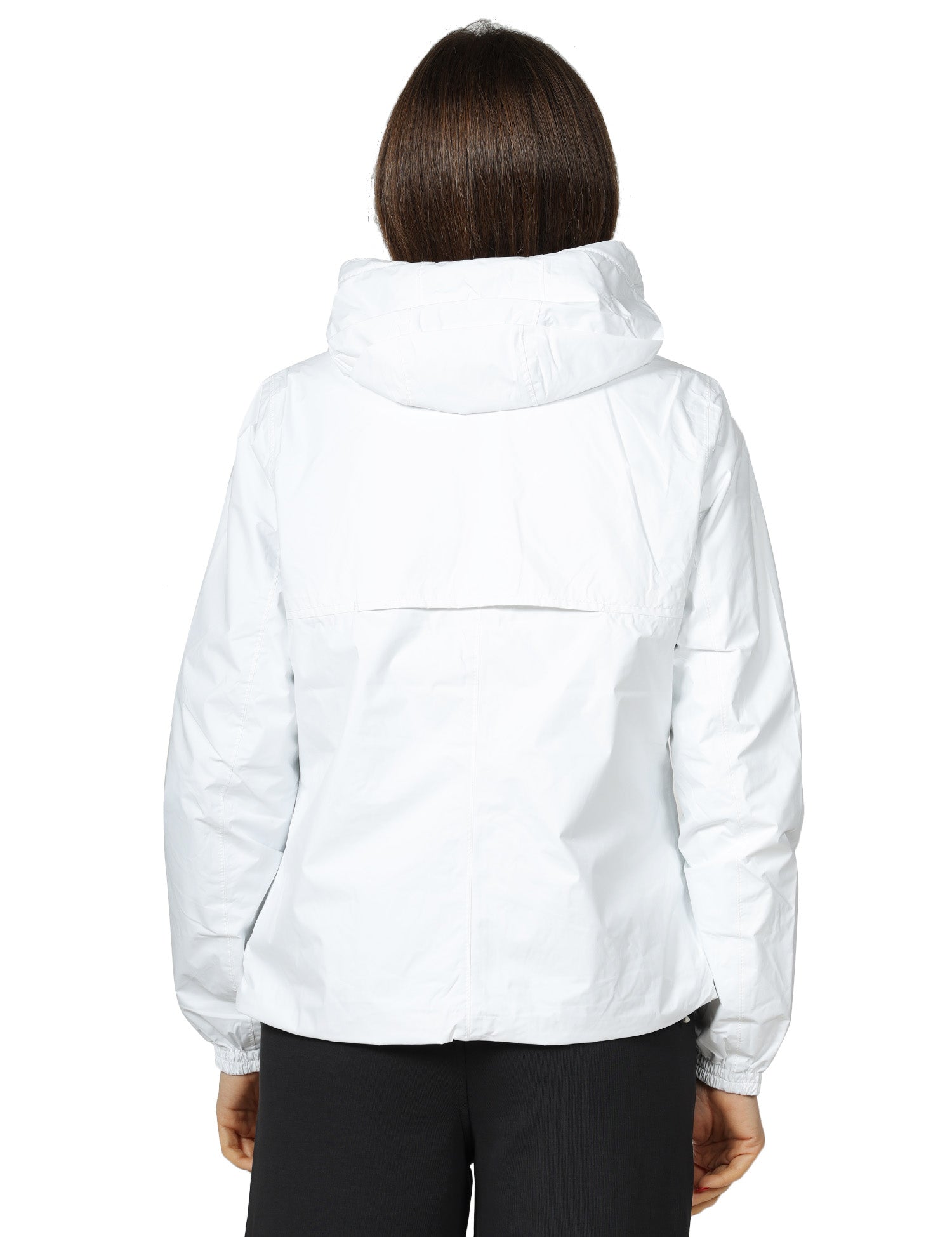 GIUBBINO DONNA K-WAY LIL 2.0 PLUS WHITE/BEIGE DOUBLE FACE CON CAPPUCCIO