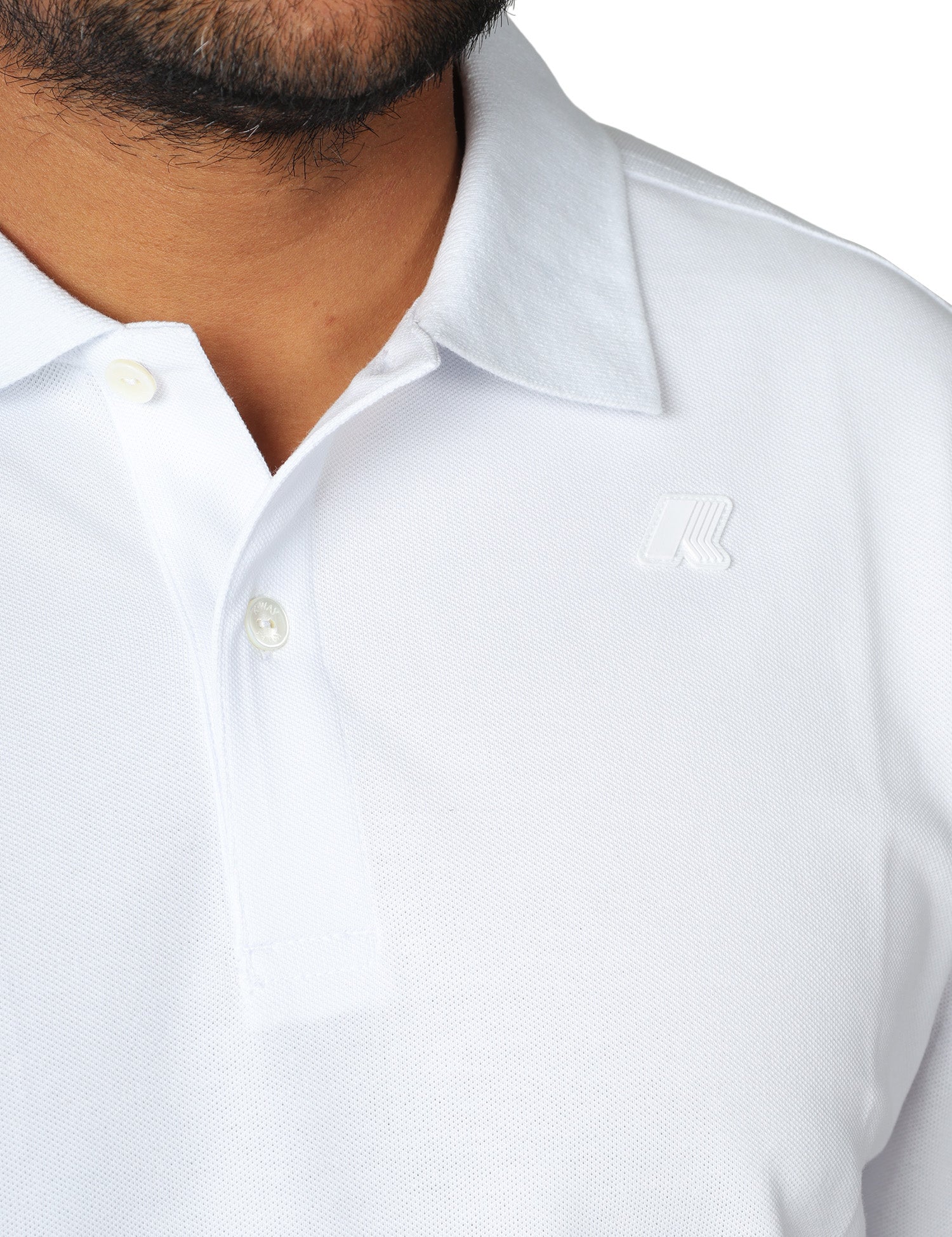 POLO UOMO K-WAY SIMOR BIANCA A MEZZE MANICHE IN PIQUè ELASTICIZZATO