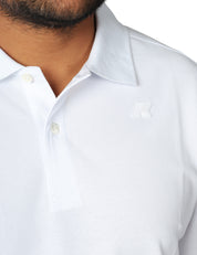 POLO UOMO K-WAY SIMOR BIANCA A MEZZE MANICHE IN PIQUè ELASTICIZZATO