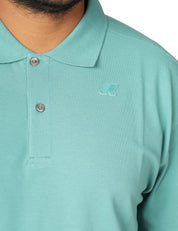 POLO UOMO K-WAY SIMOR VERDE A MEZZE MANICHE IN PIQUè ELASTICIZZATO