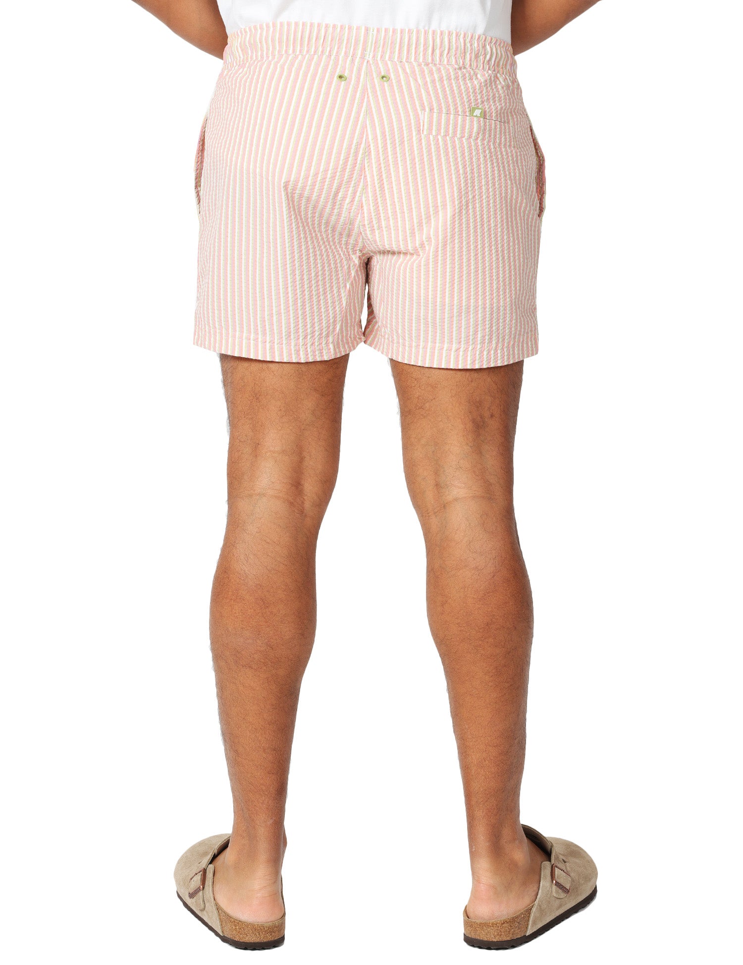 COSTUME MARE UOMO K-WAY HAZEL MULTISTRIPES WHITE/PINK CON TEXTURE INCRESPATA