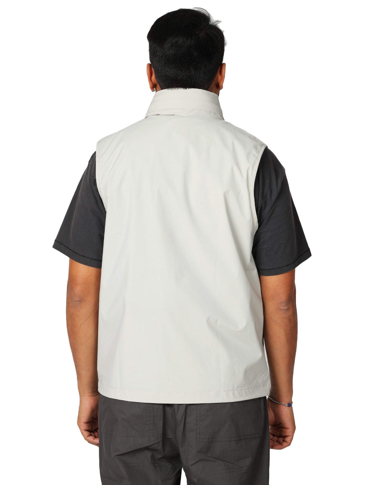 GILET UOMO K-WAY VALEN STRETCH BEIGE IN NYLON STRETCH CON COLLO A COSTINE
