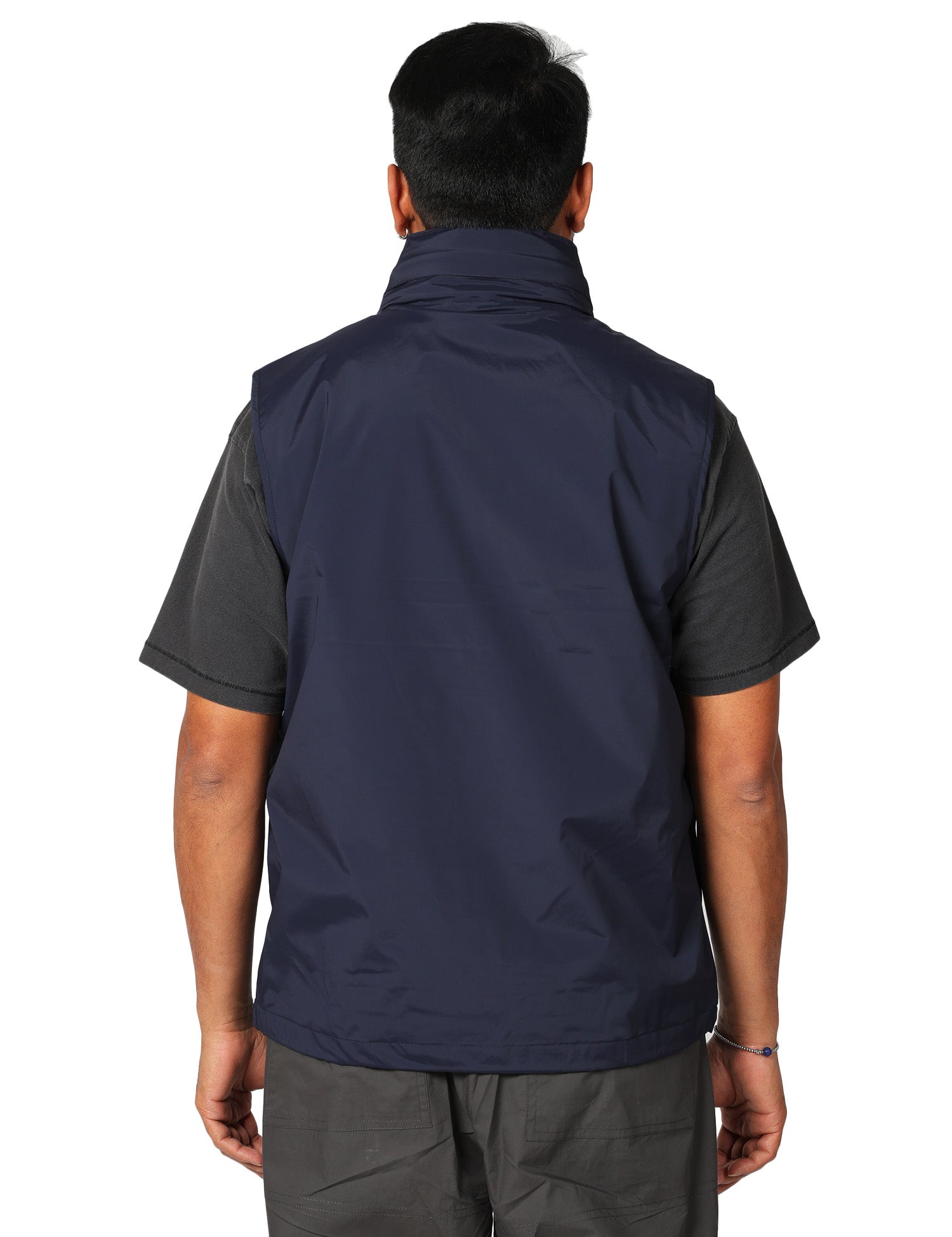 GILET UOMO K-WAY VALEN STRETCH BLU SCURO IN NYLON STRETCH CON COLLO A COSTINE
