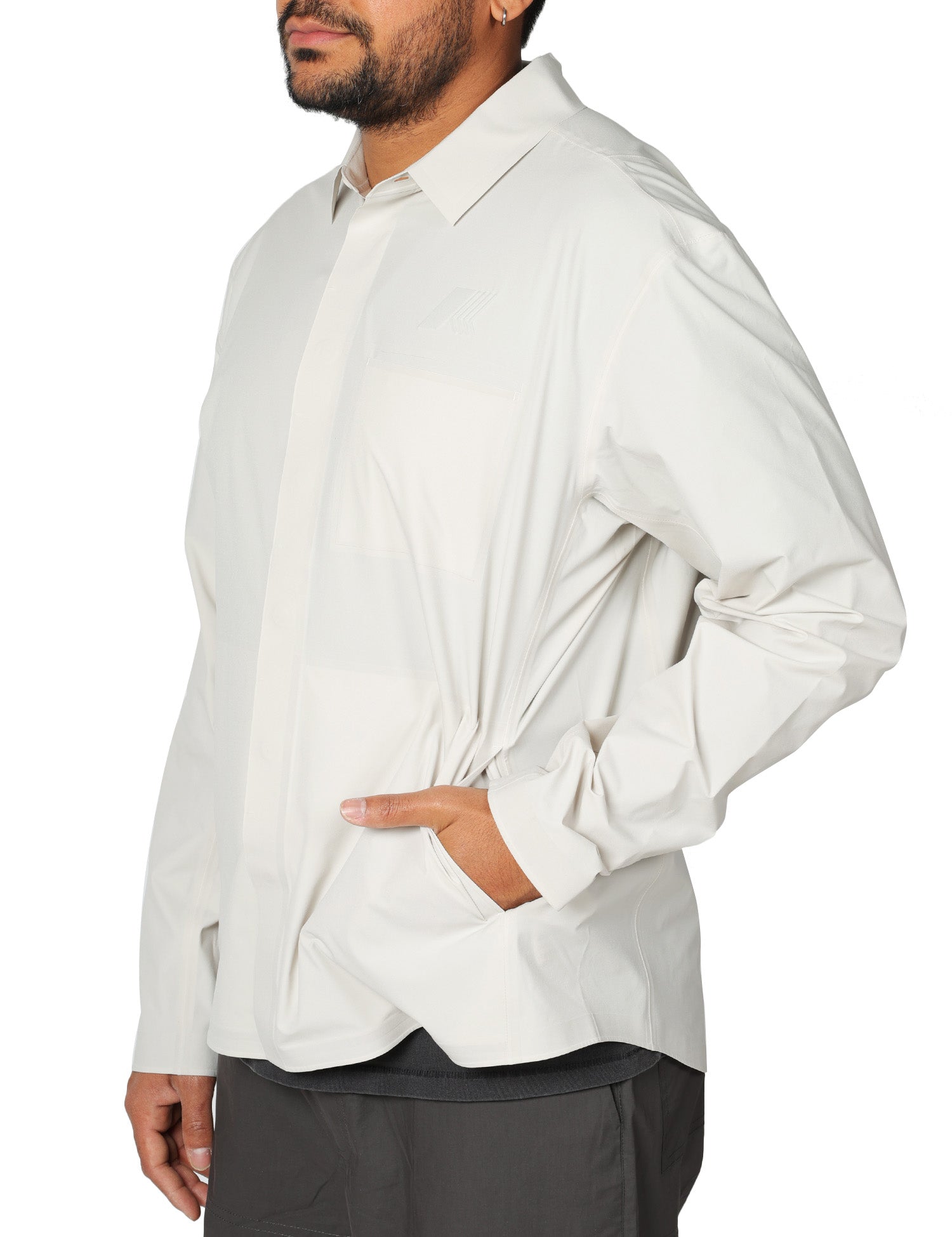 GIACCA UOMO K-WAY SHARRIE TECH BEIGE IN TESSUTO TECNICO AD ASCIUGATURA RAPIDA
