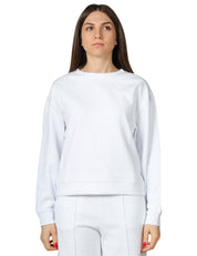 FELPA DONNA K-WAY LOIZELLE WHITE GIROCOLLO BOXY IN TESSUTO INTERLOCK