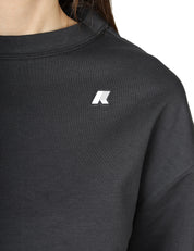 FELPA DONNA K-WAY LOIZELLE NERA GIROCOLLO IN TESSUTO INTERLOCK