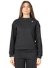 Felpa donna k-way loizelle nera girocollo in tessuto interlock
