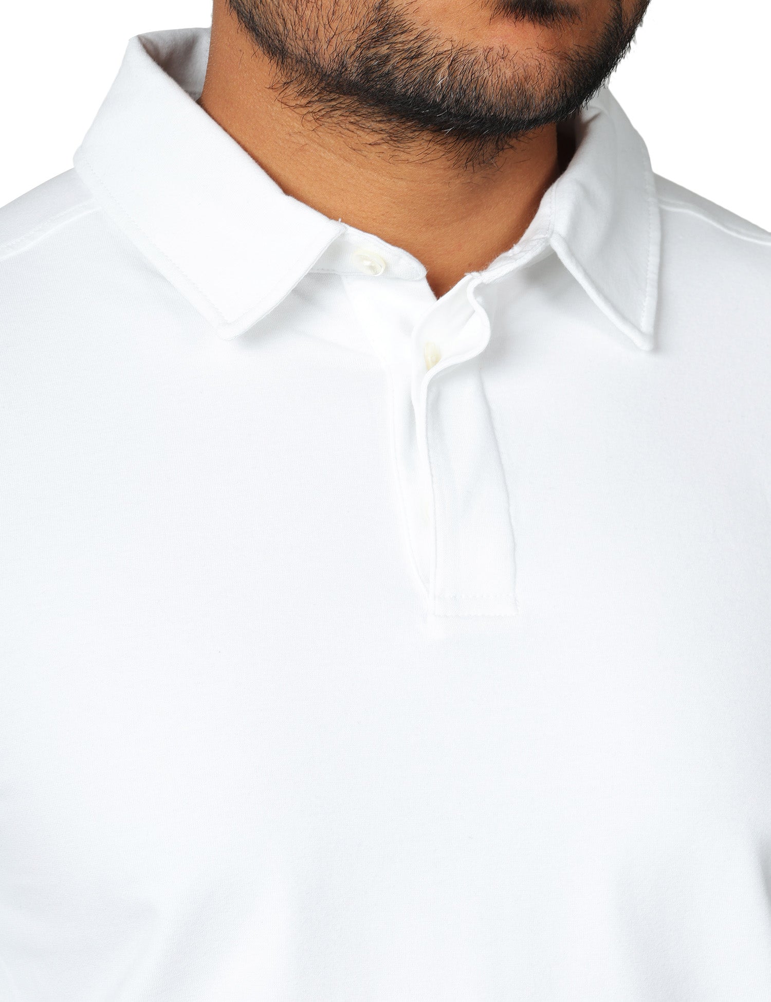 POLO UOMO K-WAY TIBERE BIANCA A MANICHE LUNGHE IN COTONE ELASTICIZZATO