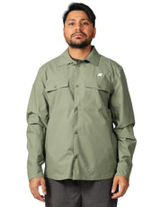 GIACCA UOMO K-WAY UMBERT STRETCH GREEN IN TESSUTO TECNICO CON COLLETTO E TASCHE FRONTALI
