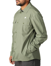 GIACCA UOMO K-WAY UMBERT STRETCH GREEN IN TESSUTO TECNICO CON COLLETTO E TASCHE FRONTALI