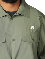 GIACCA UOMO K-WAY UMBERT STRETCH GREEN IN TESSUTO TECNICO CON COLLETTO E TASCHE FRONTALI