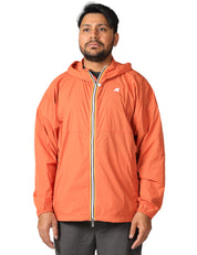 GIUBBOTTO UOMO K-WAY GAMALIEUL ORANGE IN NYLON TRASPIRANTE CON ZIP E CAPPUCCIO