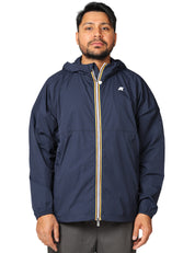 GIUBBOTTO UOMO K-WAY GAMALIEUL BLU IN NYLON TRASPIRANTE CON ZIP E CAPPUCCIO
